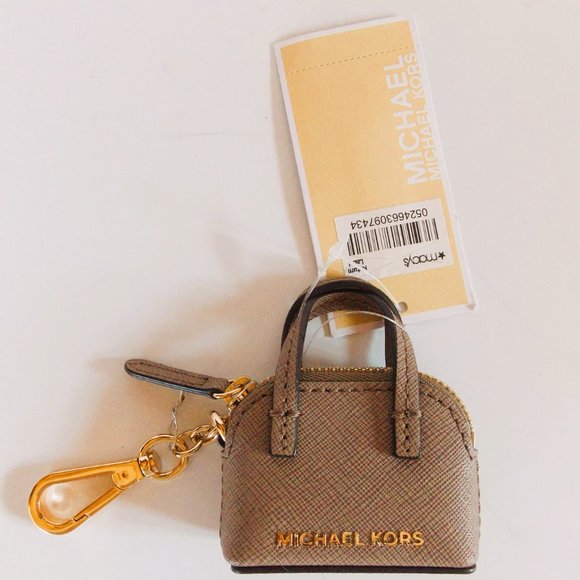 Michael Kors Mini Purse keychain, Brown - Picture 2 of 7